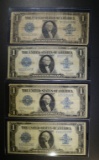 (4) 1923 $1.00 SILVER CERTS. NICE CIRCS