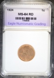 1924 LINCOLN CENT, ENG CH/GEM BU RED
