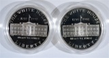 (2) 1992 White House Proof Silver Dollar Commems.