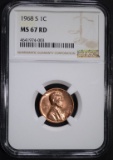 1968-S LINCOLN CENT, NGC MS-67 RED