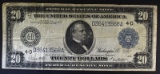 1914 $20.00 FEDERAL RESERVE NOTE, F/VF
