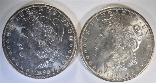 1883-O & 1898-0 CH BU MORGAN DOLLARS