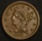 1857 LARGE CENT SMALL DATE CHOICE AU