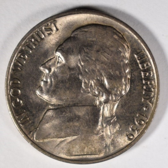 1939-D JEFFERSON NICKEL, CH BU KEY DATE