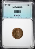 1916-D LINCOLN CENT, EMGC CH/GEM BU RB