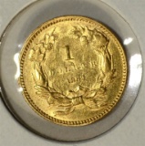 1862 $1 PRINCESS HEAD GOLD COIN CHBU