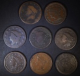 8 LARGE CENTS MIXED DATES