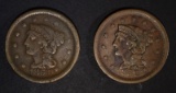 1854 VG & 1852 VF LARGE CENTS