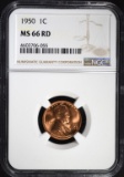 1950 LINCOLN CENT NGC MS66 RD