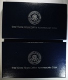 LOT OF 2: 1992 PROOF WHITE HOUSE ANNIVERSARY