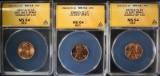 3 ANACS DOUBLE DIE LINCOLN CENTS: