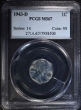 1943-D LINCOLN CENT PCGS MS67