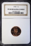 1964 LINCOLN CENT NGC PROOF 68 RED ULTRA CAMEO