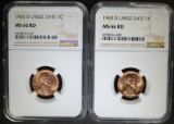 2 - 1960 D Lg Dt LINCOLN CENTS NGC