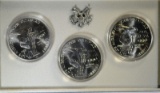 1983 Olympic 3 Piece Proof Silver Dollar Set.