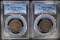 PCGS GRADED LARGE CENTS 1844 N-6, 1845 N-12