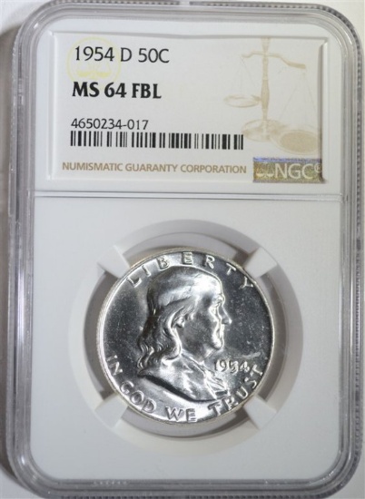 1954-D FRANKLIN HALF DOLLAR NGC