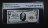 1929 $10 TYPE 1 NATIONAL CURRENCY  CGA CU OPQ
