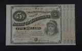 1875 $5 BABY BOND  GEM CU