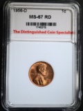 1956-D LINCOLN CENT, TDCS SUPERB GEM BU RED