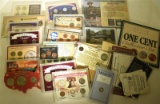 TRIBUTE SETS w/SILVER COINS, INDIAN CENTS,