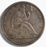 1850-O SEATED HALF DOLLAR, AU  KEY DATE!
