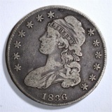 1836 BUST HALF DOLLAR, VF