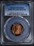 1972 DDO LINCOLN CENT PCGS MS65RD