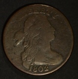 1802 DRAPED BUST LARGE CENT  F++