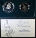 1995 Civil War Two-Coin Commem Set.