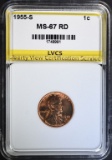 1955-S LINCOLN CENT LVCS SUPERB GEM