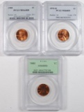 (3) PCGS GRADED LINCOLN CENTS, ALL MS-66 RD