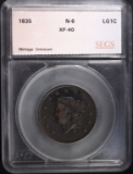 1835 LARGE CENT N-6 SEGS XF