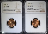 2 - 1936 LINCOLN CENTS NGC MS 66RD