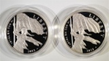 (2) 2012 Star-Spangled Proof Silver Dollars