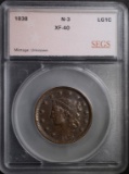 1838 LARGE CENT N-3 SEGS XF