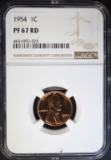 1954 LINCOLN CENT NGC PF67 RD