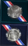 1991 Korean War and 1991 USO Unc. Silver Dollars.