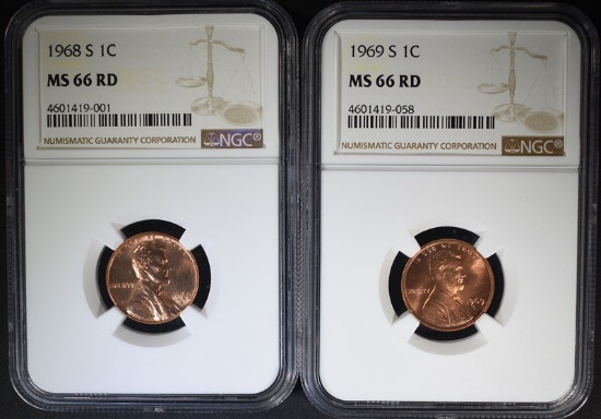 1968-S & 1969-S LINCOLN CENTS NGC