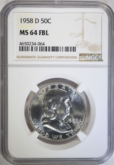 1958-D FRANKLIN HALF DOLLAR NGC