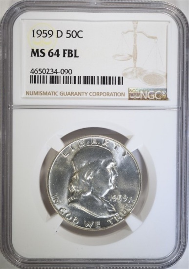 1959-D FRANKLIN HALF DOLLAR NGC