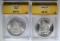 2-ANACS GRADED MORGAN DOLLARS