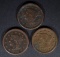 1851, 54 & 55 LARGE CENTS, VF
