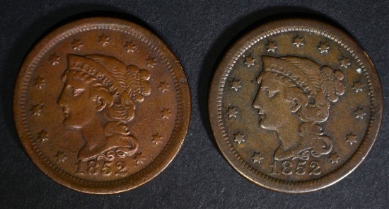 2-1852 LARGE CENTS, VF