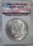 1889 MORGAN DOLLAR ANGS GRADED SUPERB GEM BU