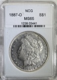 1887-O MORGAN DOLLAR NCG GRADED SUPERB GEM BU