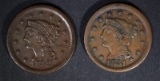 1851 & 52 LARGE CENTS, VF/XF