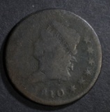 1810 CLASSIC HEAD LARGE CENT, AG/G