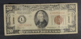 1934-A $20.00 HAWAII FEDERAL RESERVE NOTE, CIRC