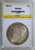 1891-S MORGAN DOLLAR, LVCS CH/GEM BU